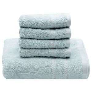 Gold Coast Ringspun 100% Cotton Bath Sheet with 4 Washcloths in Blue